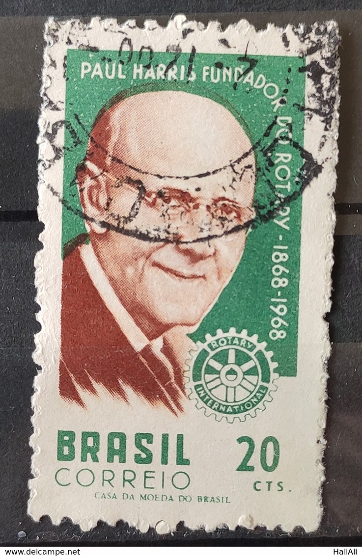 C 593 Brazil Stamp Centenary Paul P. Harris Rotary Club 1968 Circulated 1 - Other & Unclassified