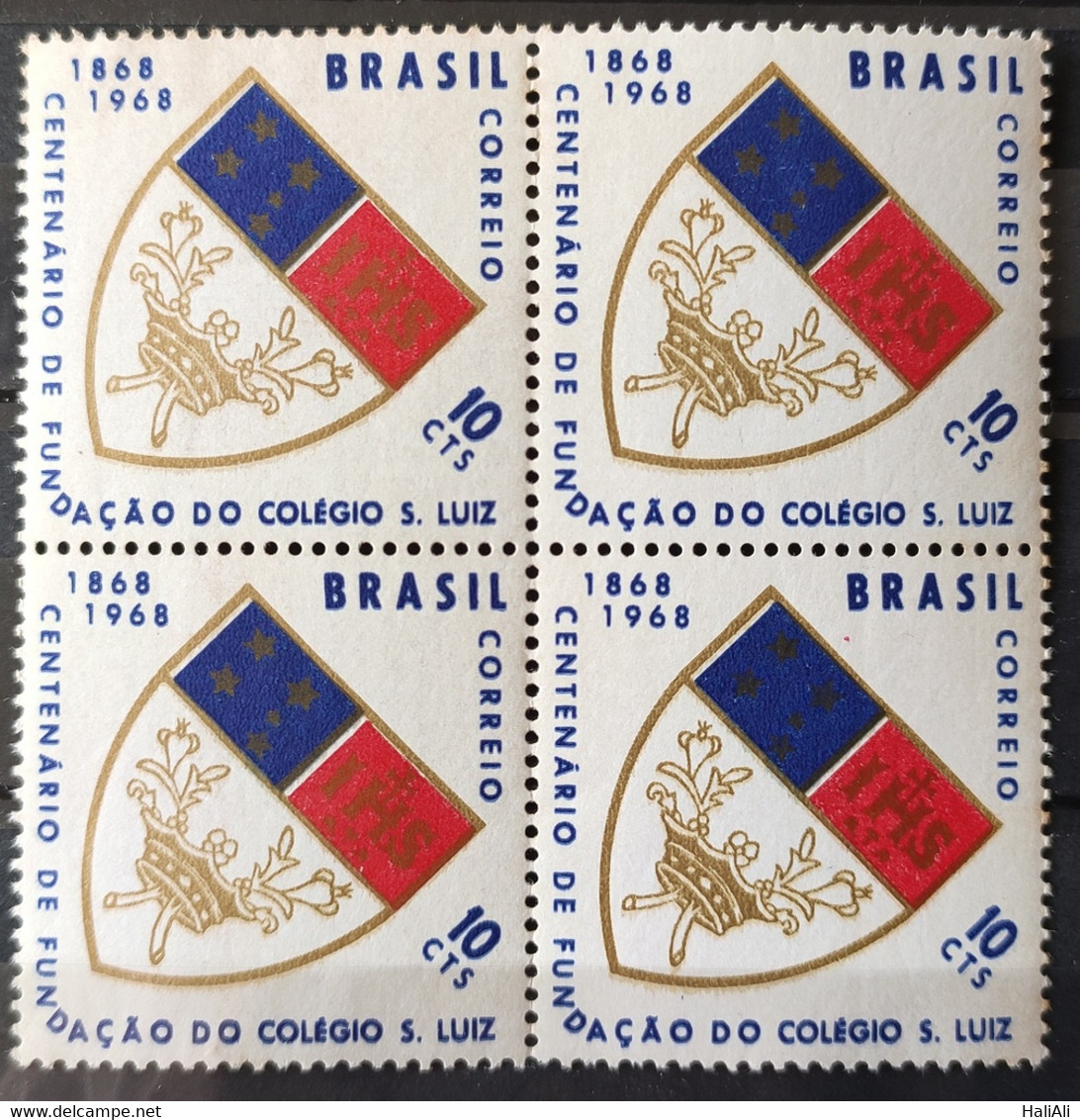 C 594 Brazil Stamp Centenary School Sao Luiz Education 1968 Block Of 4 - Andere & Zonder Classificatie