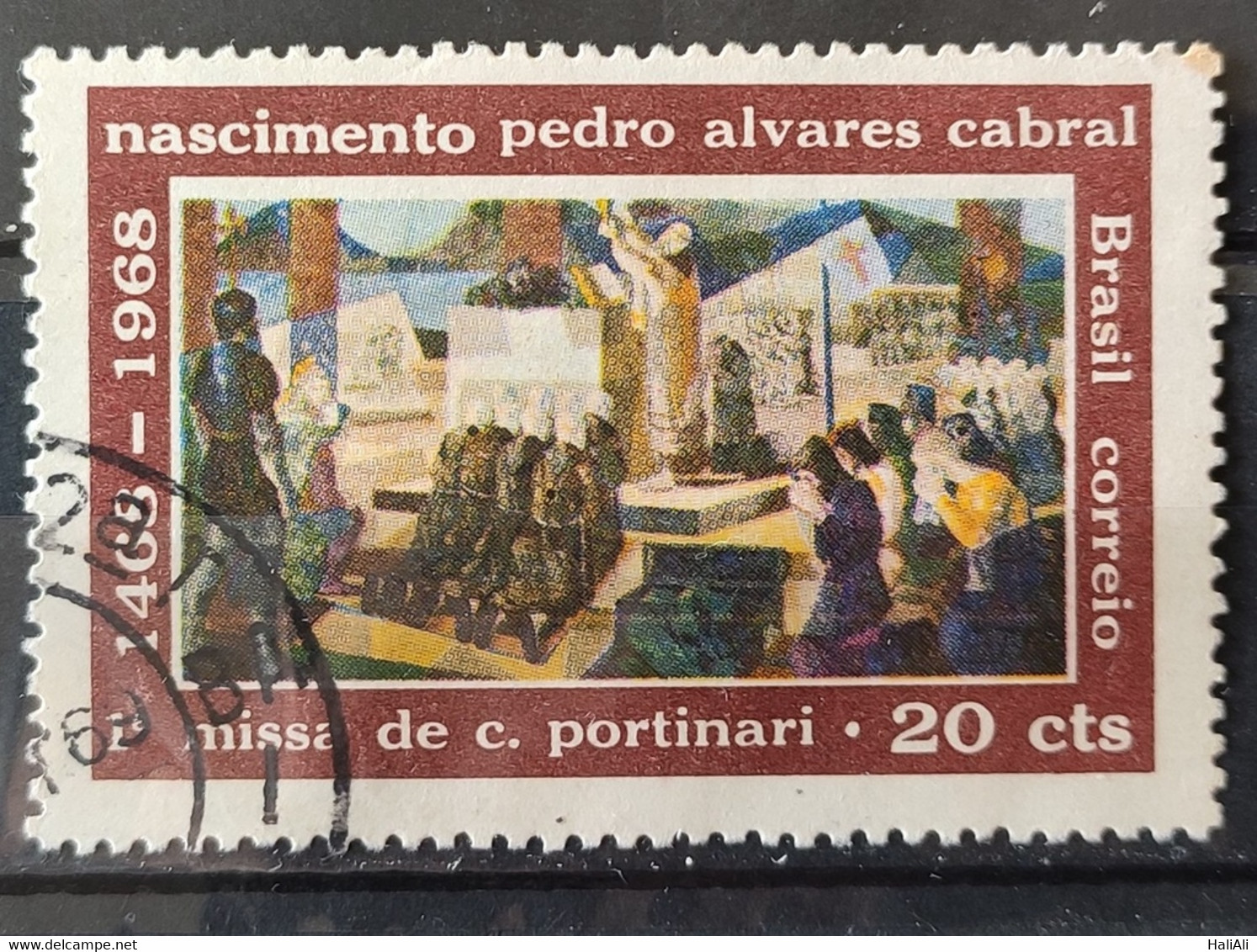 C 596 Brazil Stamp 500 Years Cabral Mass Portinari Art 1968 Circulated 2 - Sonstige & Ohne Zuordnung