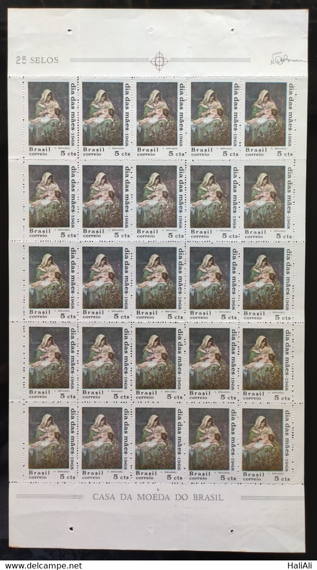 C 597 Brazil Stamp Mothers Day 1968 Sheet - Andere & Zonder Classificatie