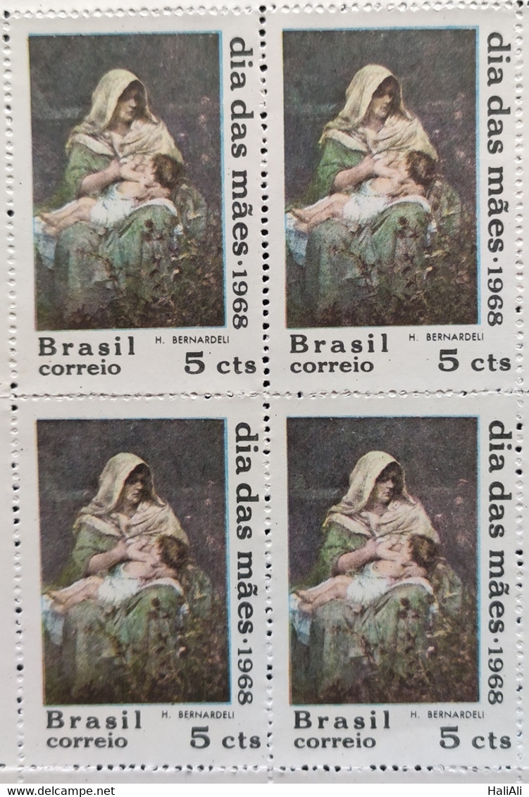C 597 Brazil Stamp Mothers Day 1968 Block Of 4 - Andere & Zonder Classificatie