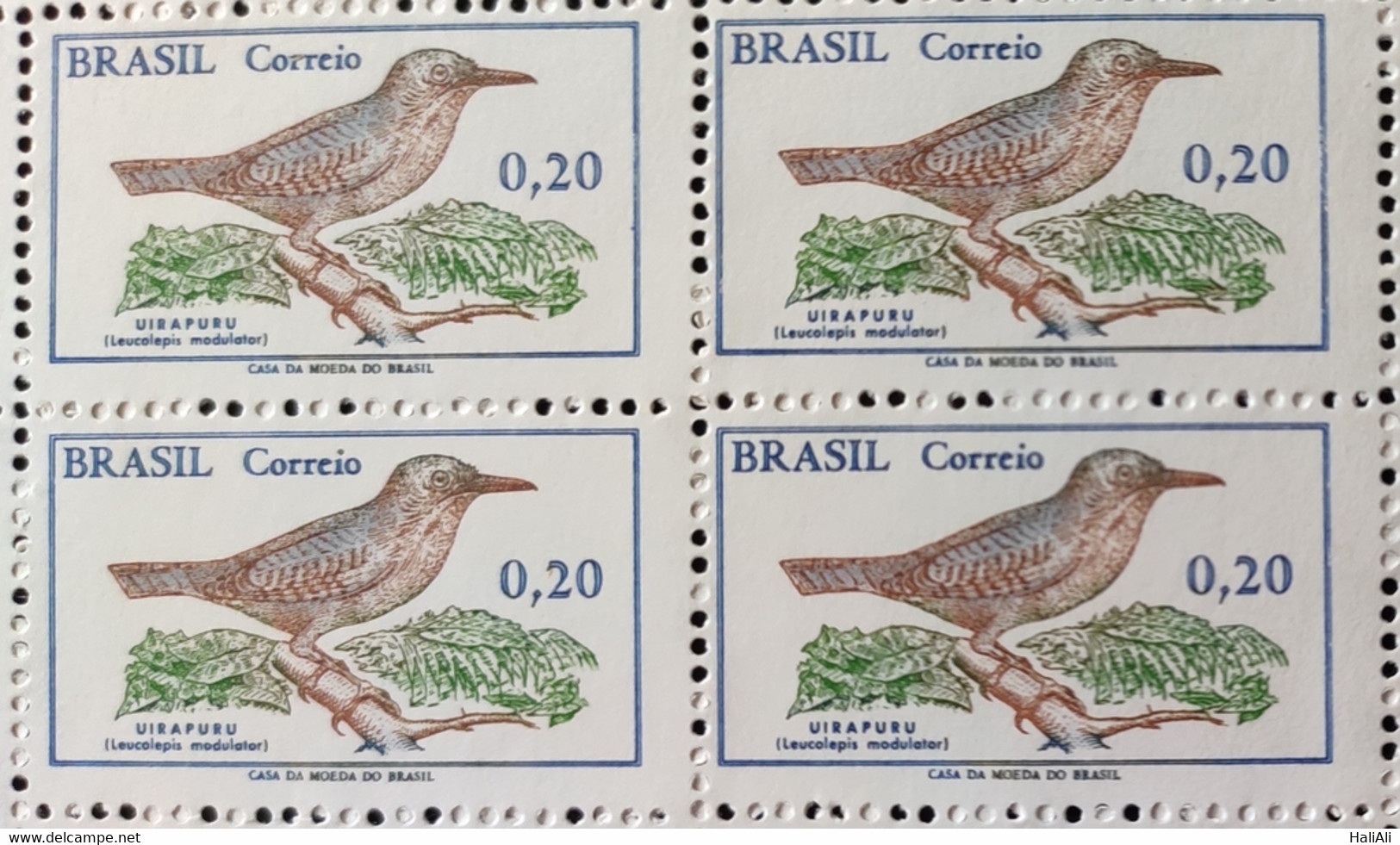 C 601 Brazil Stamp Brazilian Birds Uirapuru Fauna 1968 Block Of 4 - Autres & Non Classés