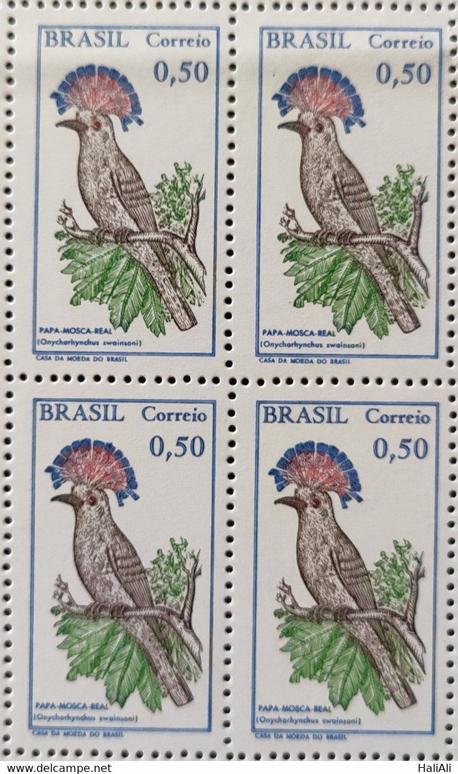 C 602 Brazil Stamp Brazilian Birds Fly Pope Fauna 1968 Block Of 4 - Andere & Zonder Classificatie