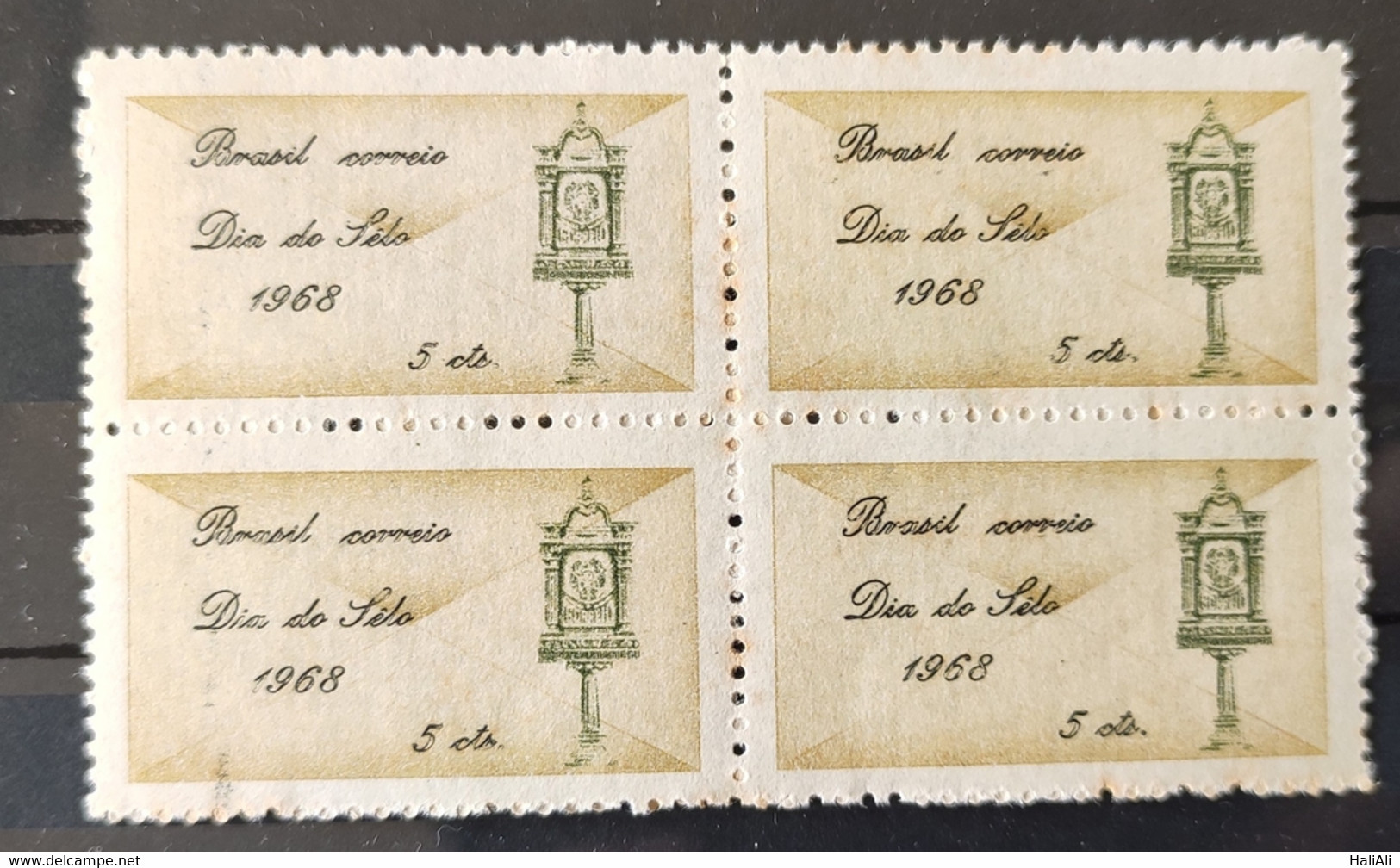 C 603 Brazil Stamp Day Brazil Postal Service 1968 Block Of 4 2 - Andere & Zonder Classificatie