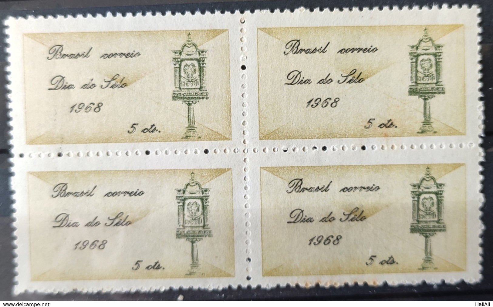 C 603 Brazil Stamp Day Brazil Postal Service 1968 Block Of 4 - Autres & Non Classés