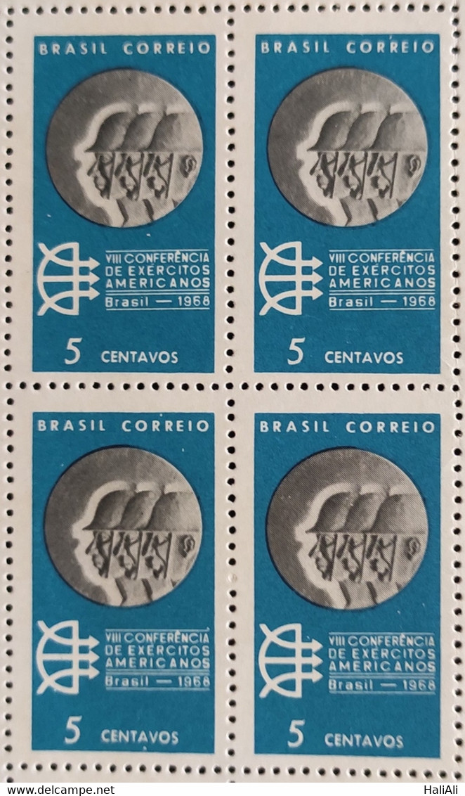 C 608 Brazil Stamp Conference Of American Armies Military 1968 Block Of 4 - Autres & Non Classés