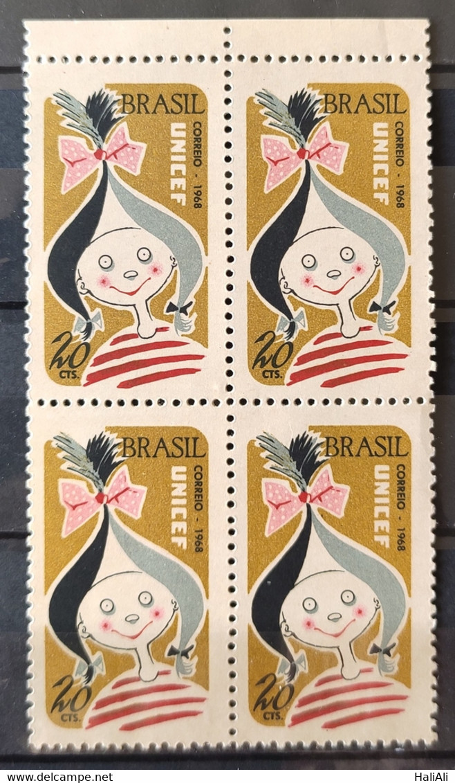 C 613 Brazil Stamp Fund Of United Nations For Children's 1968 Block Of 4 - Other & Unclassified
