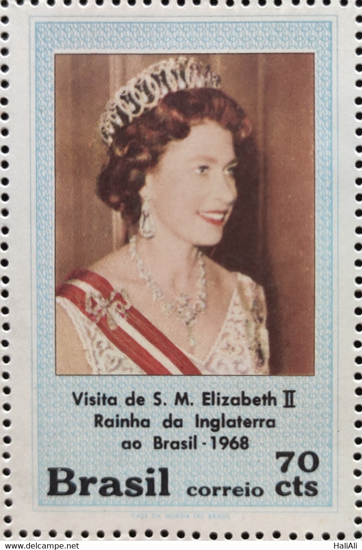 C 617 Brazil Stamp Queen Elisabeth England Monarchy 1968 - Andere & Zonder Classificatie