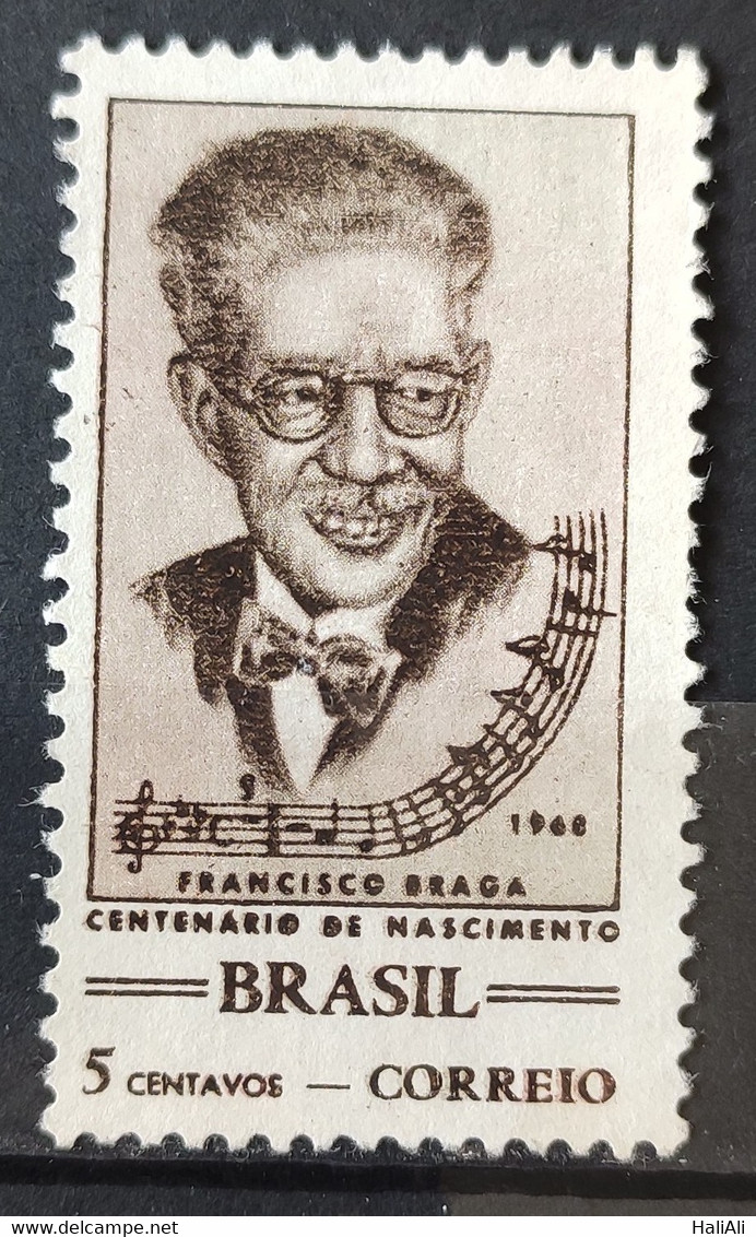 C 618 Brazil Stamp Centenary Maestro Francisco Braga Music 1968 1 - Other & Unclassified