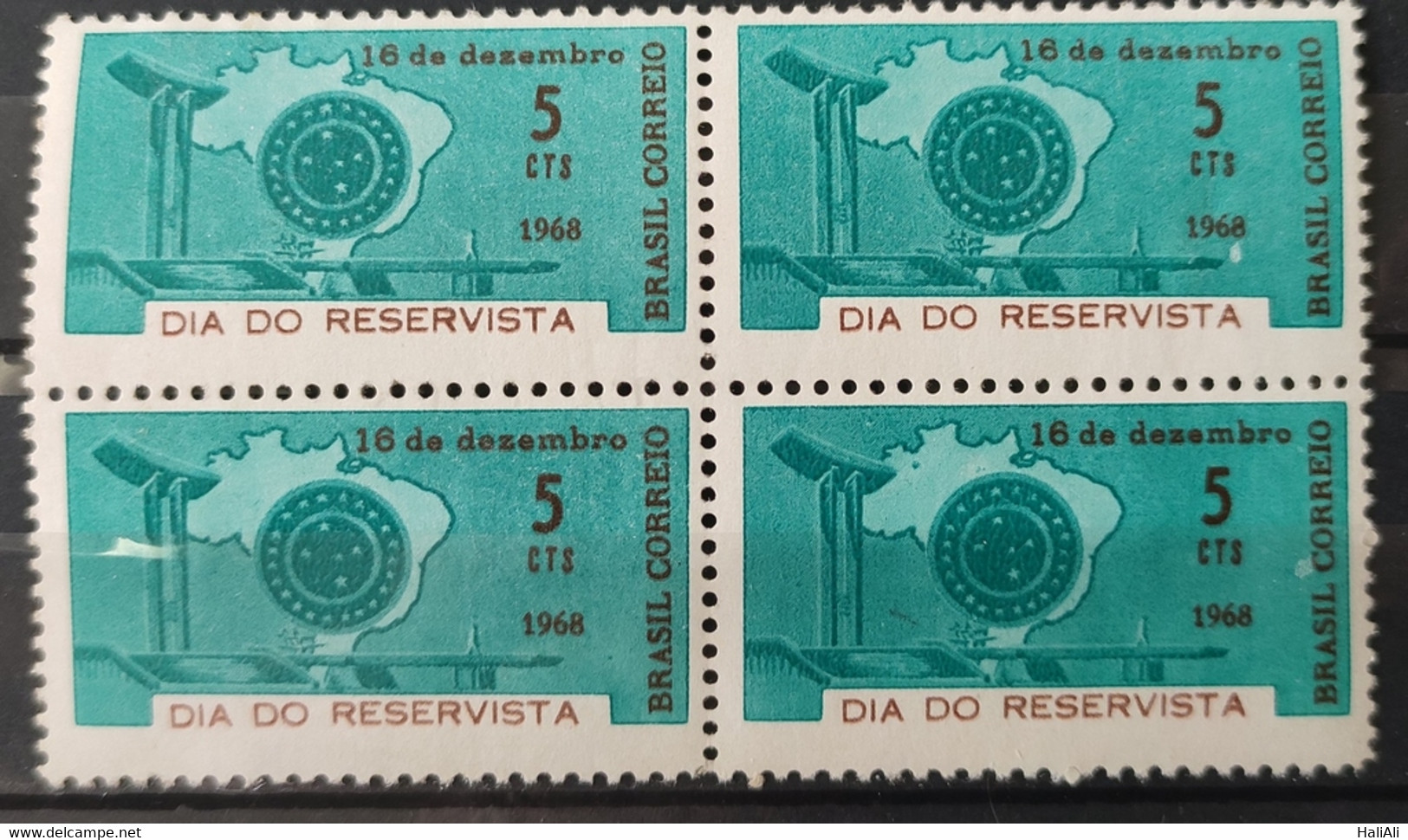 C 625 Brazil Stamp Day Reservist Military Map 1968 Block Of 4 - Andere & Zonder Classificatie