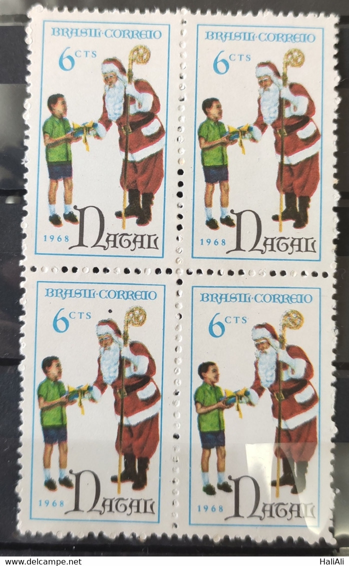 C 626 Brazil Stamp Santa Claus Christmas Religion 1968 Block Of 4 2 - Other & Unclassified