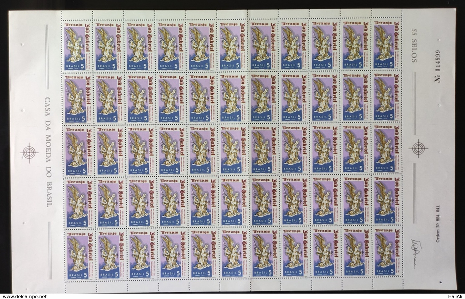 C 629 Brazil Stamp Day Sao Gabriel Patron Of Communications Religion 1969 Sheet - Andere & Zonder Classificatie