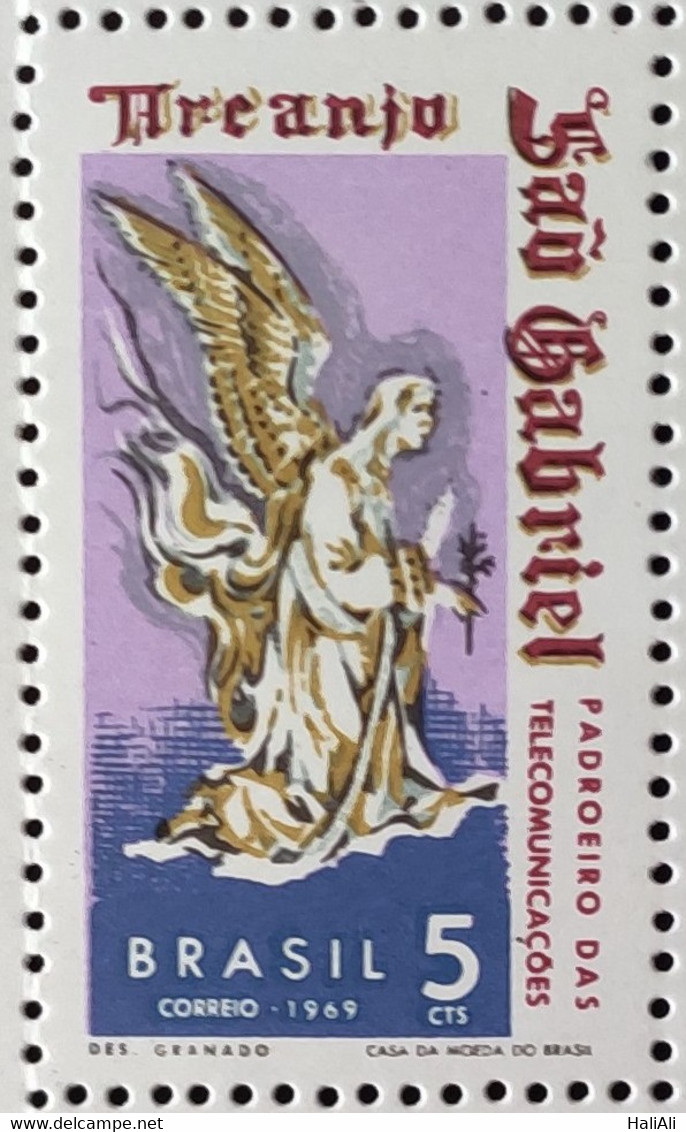 C 629 Brazil Stamp Day Sao Gabriel Patron Of Communications Religion 1969 - Other & Unclassified