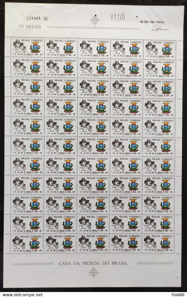 C 632 Brazil Stamp Birthday Of Cuiaba Mato Grosso Brasao 1969 Sheet - Andere & Zonder Classificatie