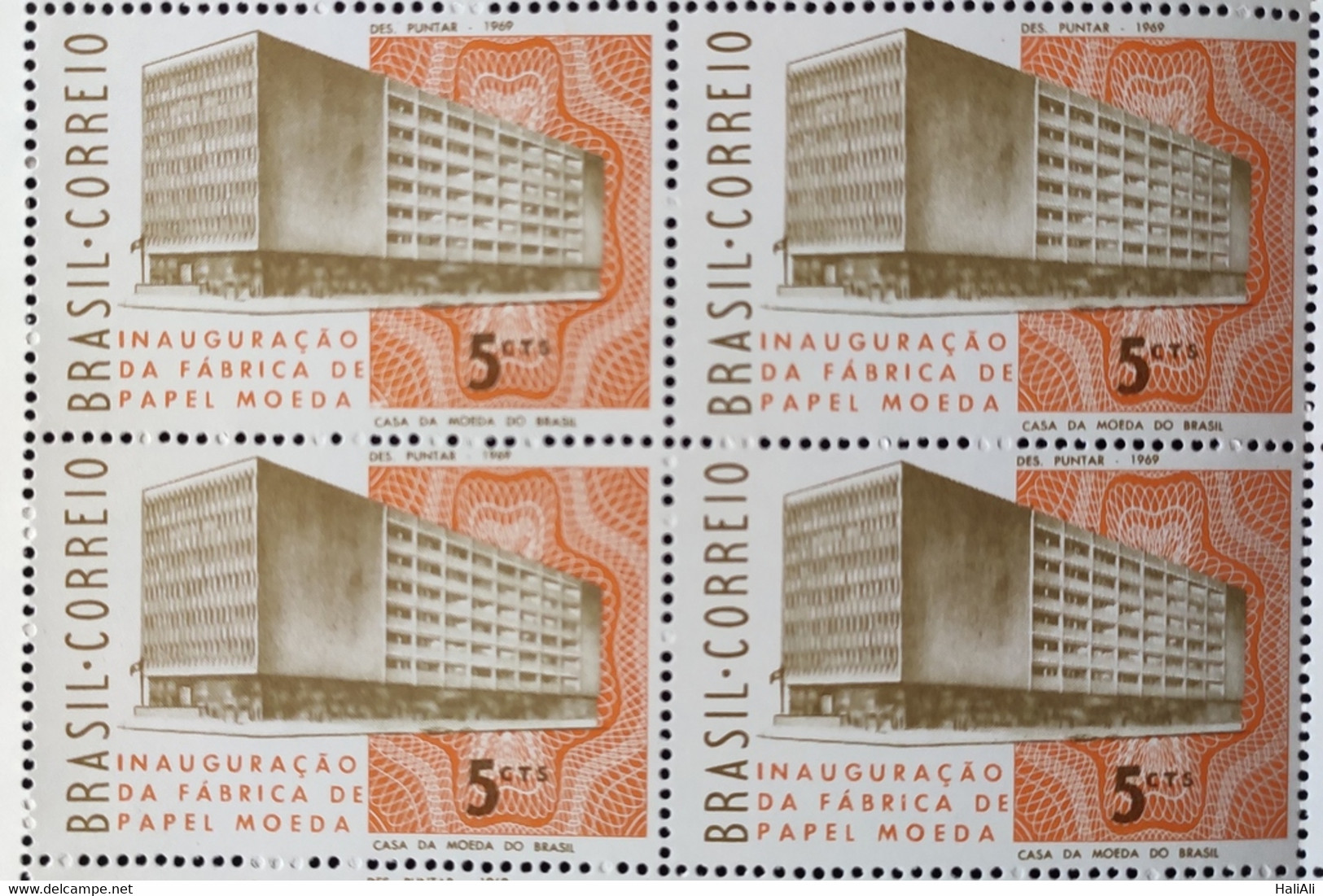 C 633 Brazil Stamp Inauguration Of Manufactures Of Paper Money 1969 Block Of 4 - Other & Unclassified