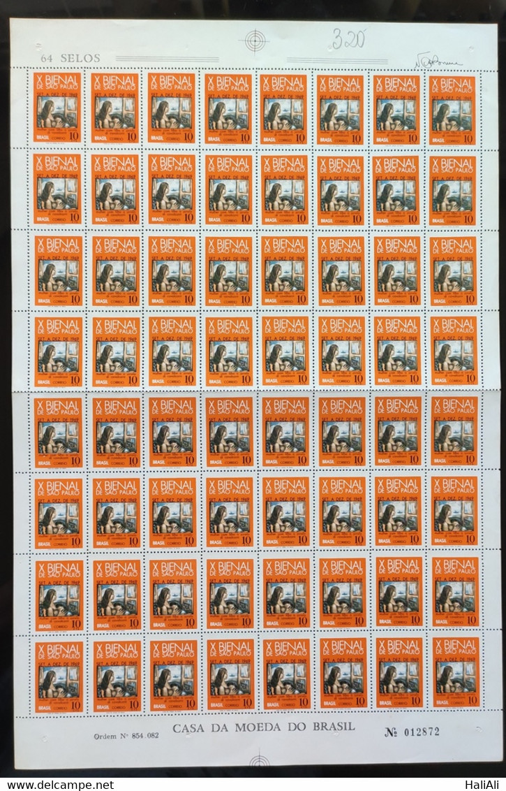 C 638 Brazil Stamp Sao Paulo Biennial Art Di Cavalcanti 1969 Sheet - Andere & Zonder Classificatie