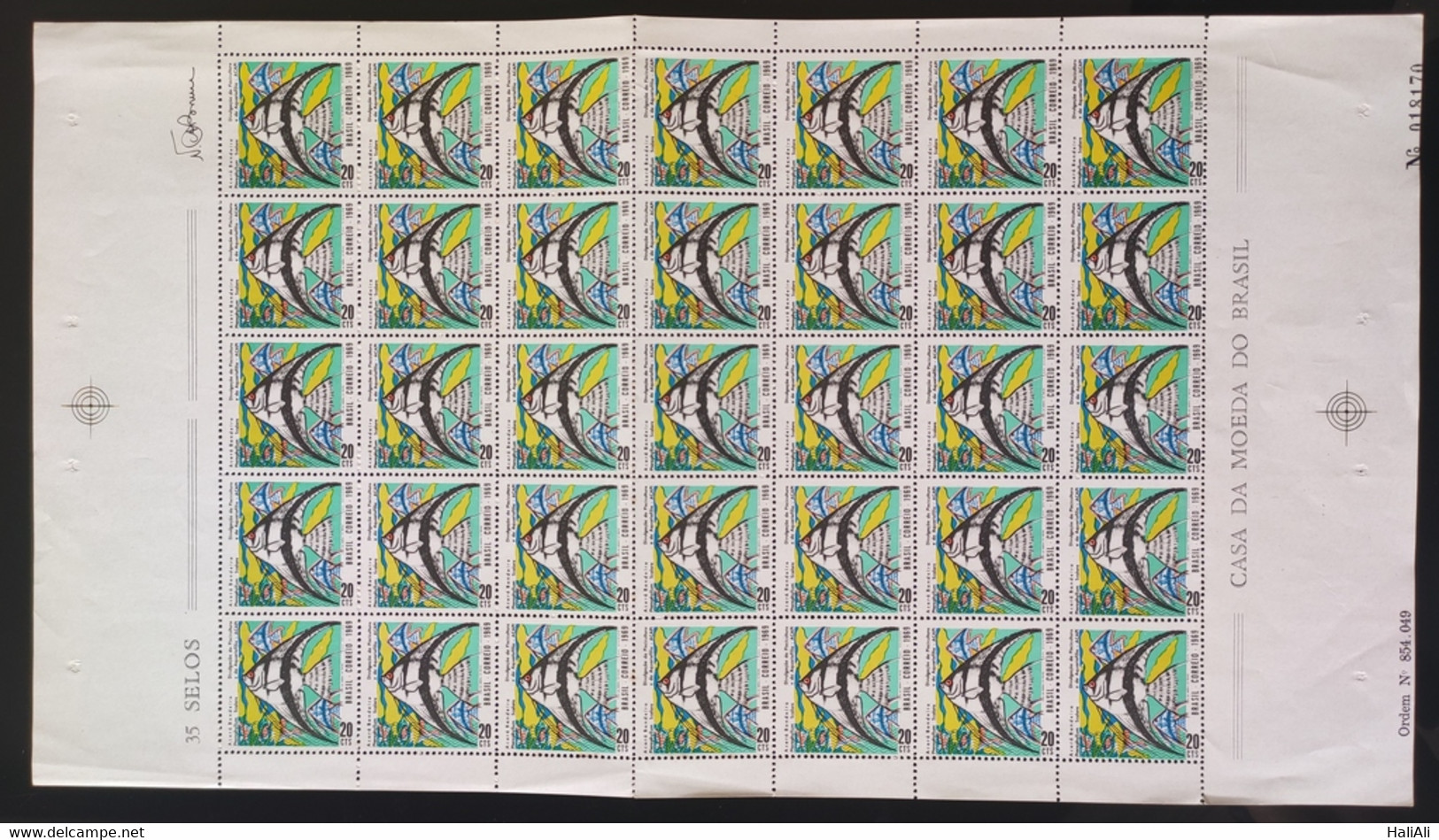 C 639 Brazil Stamp Disclosure Of Fish Farming 1969 Sheet - Andere & Zonder Classificatie