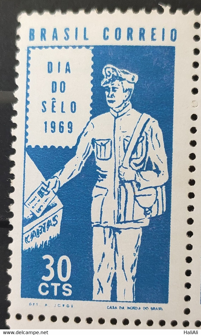 C 641 Brazil Stamp Day Brazil Stamp Postman Servico Postal 1969 - Andere & Zonder Classificatie