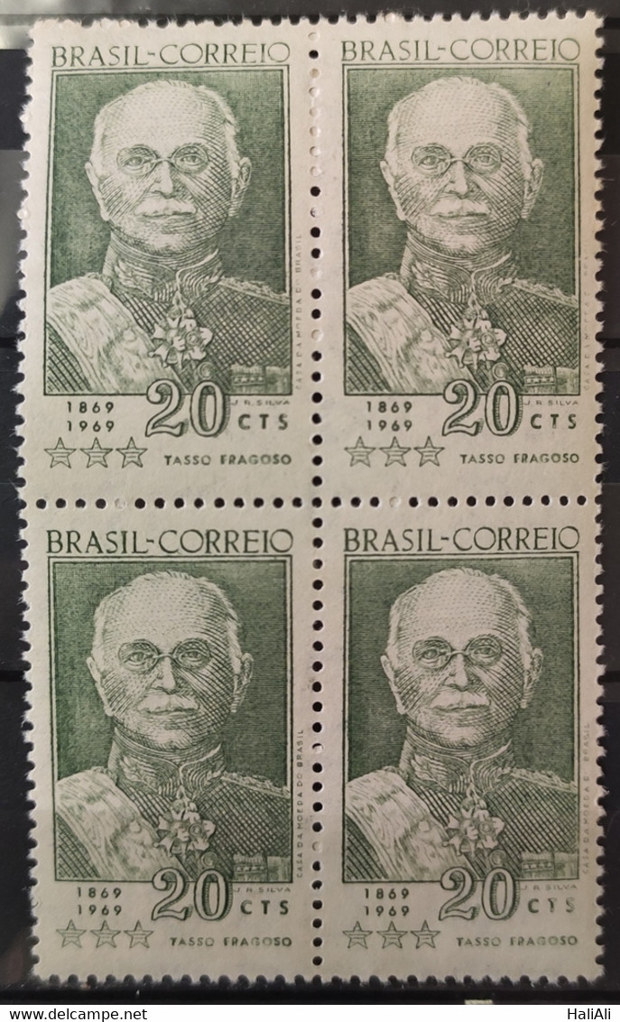 C 643 Brazil Stamp Centenary General Tasso Fragoso Military 1969 Block Of 4 - Other & Unclassified