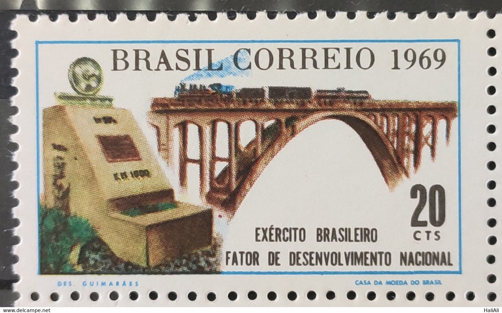 C 645 Brazil Stamp Brazilian Army Military Railroad Bridge Train 1969 - Sonstige & Ohne Zuordnung