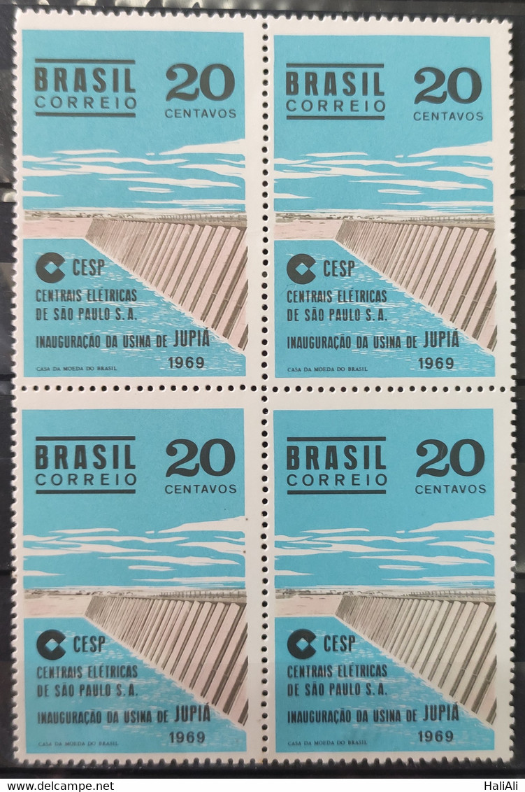C 646 Brazil Stamp Inauguration Of The Hydroelectric Plant Jupiá Energy Rio Parana 1969 Block Of 4 - Andere & Zonder Classificatie