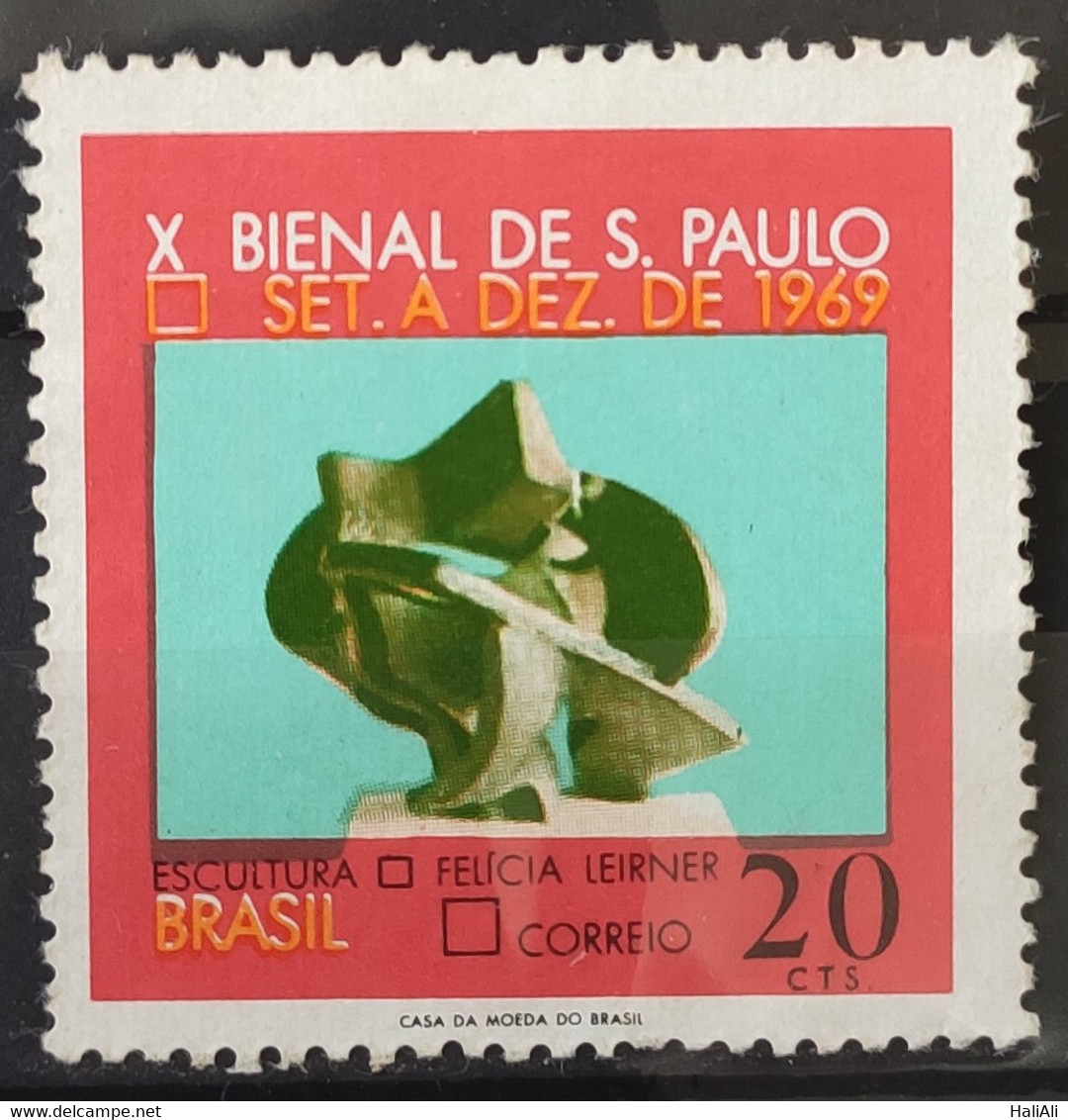 C 647 Brazil Stamp Sao Paulo Biennial Art Sculpture Leticia Leirner 1969 - Andere & Zonder Classificatie