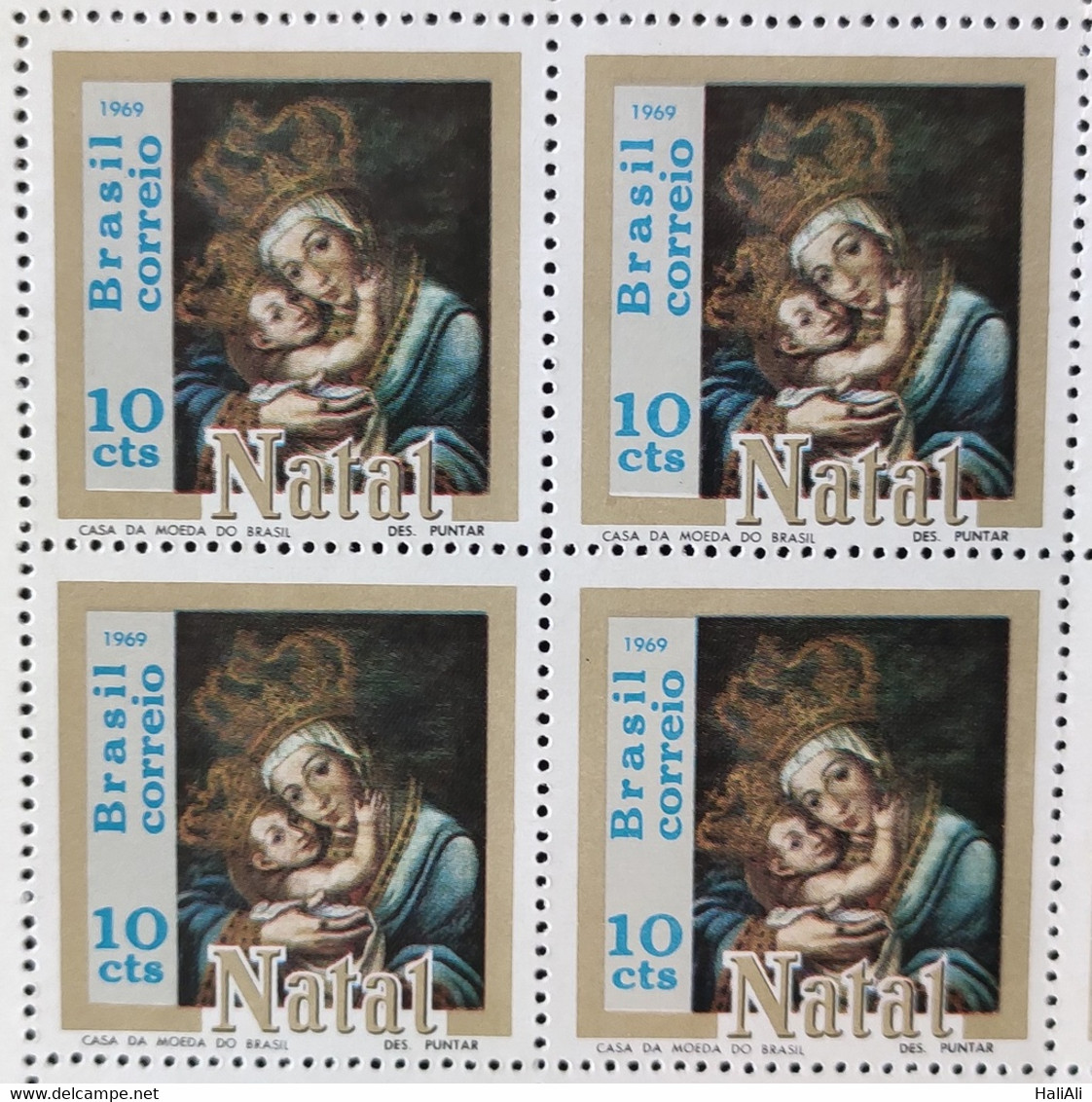 C 659 Brazil Stamp Christmas Religion Art 1969 Block Of 4 - Sonstige & Ohne Zuordnung