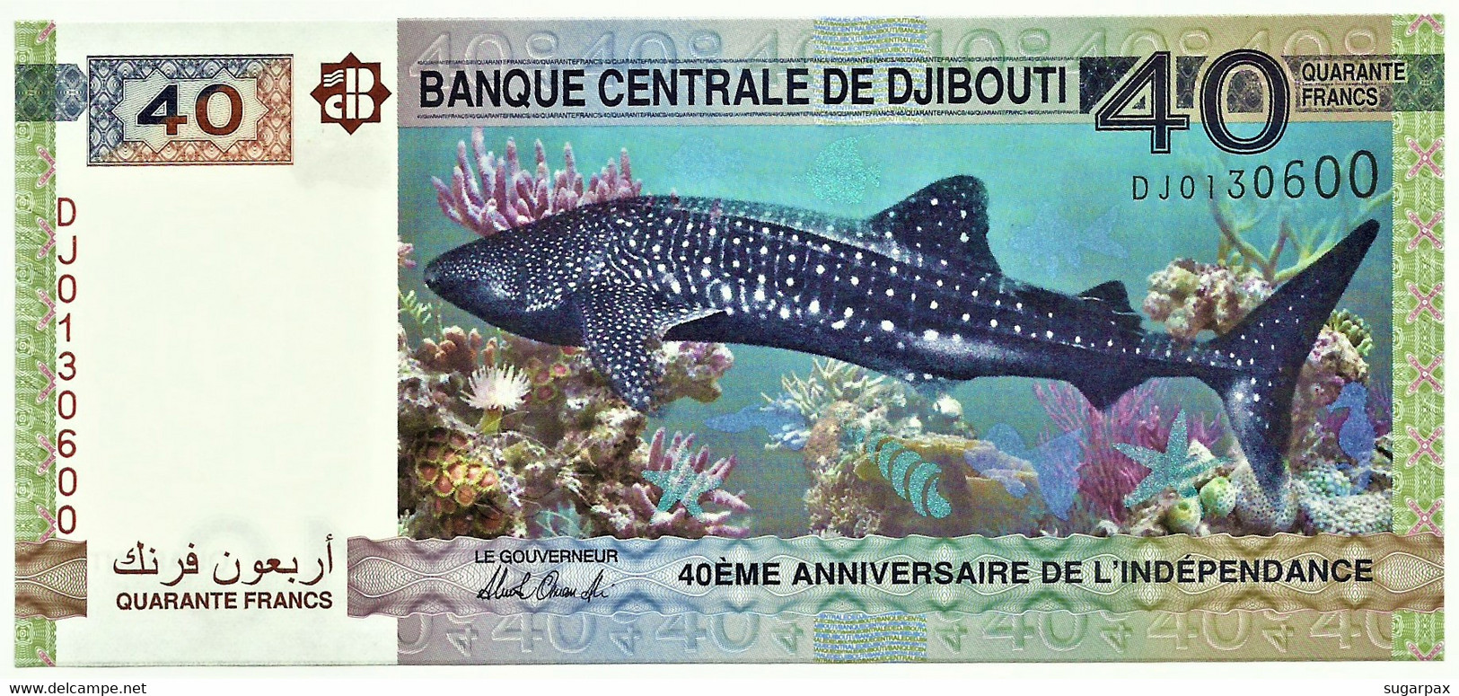 Djibouti - 40 Francs - 2017 - P 46 - Unc. - Serie DJ - 40 Th Anniversary Of Independence - Dschibuti