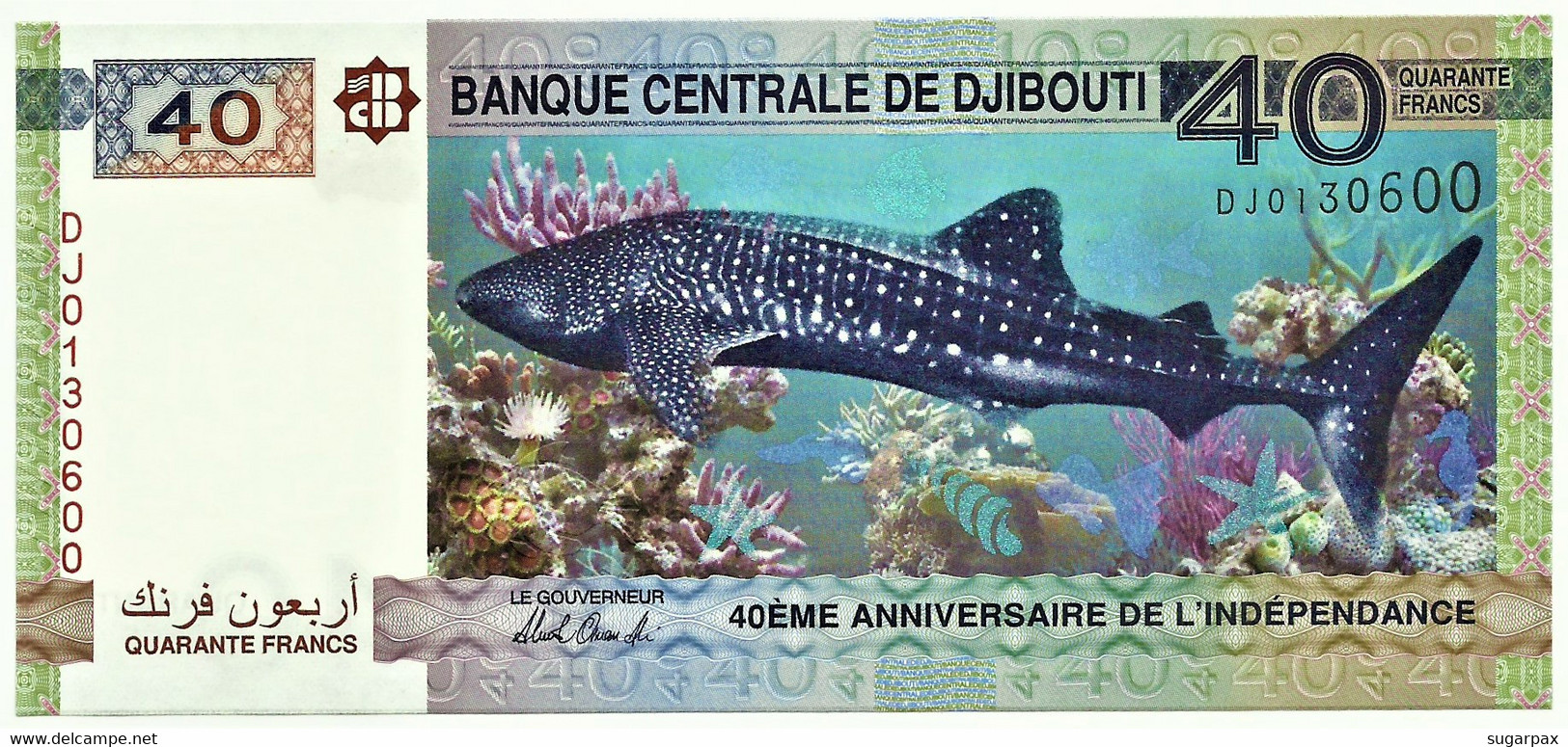 Djibouti - 40 Francs - 2017 - P 46 - Unc. - Serie DJ - 40 Th Anniversary Of Independence - Djibouti