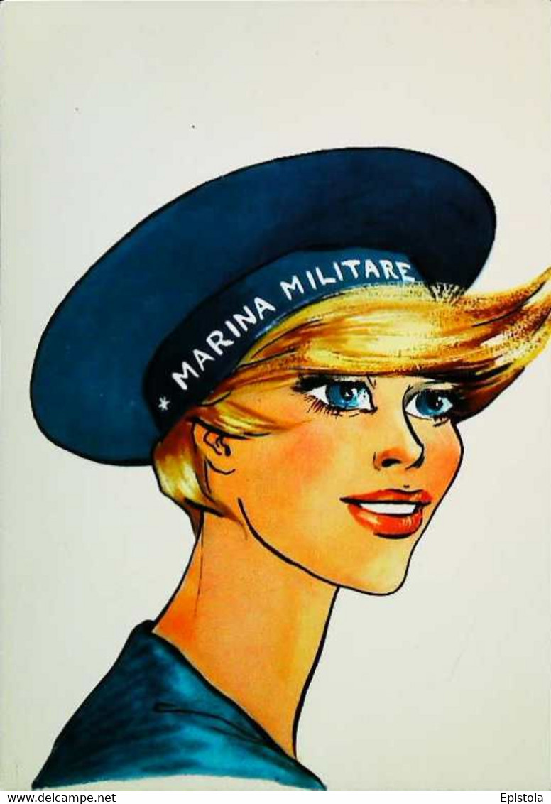 ►  CPSM MARINA MILITARE   Illustration Femme Italienne Marine Militaire - Uniformes