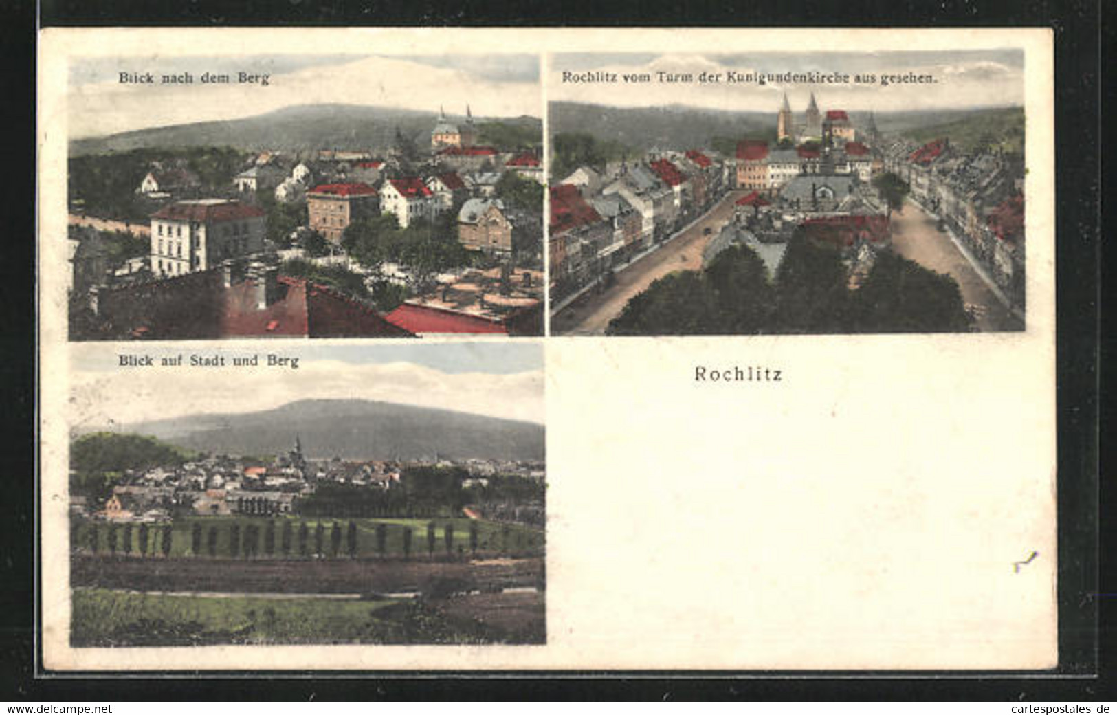 AK Rochlitz, Ortsansicht Vom Turm Der Kunigundenkirche Aus Gesehen, Blick Nach Dem Berg - Rochlitz