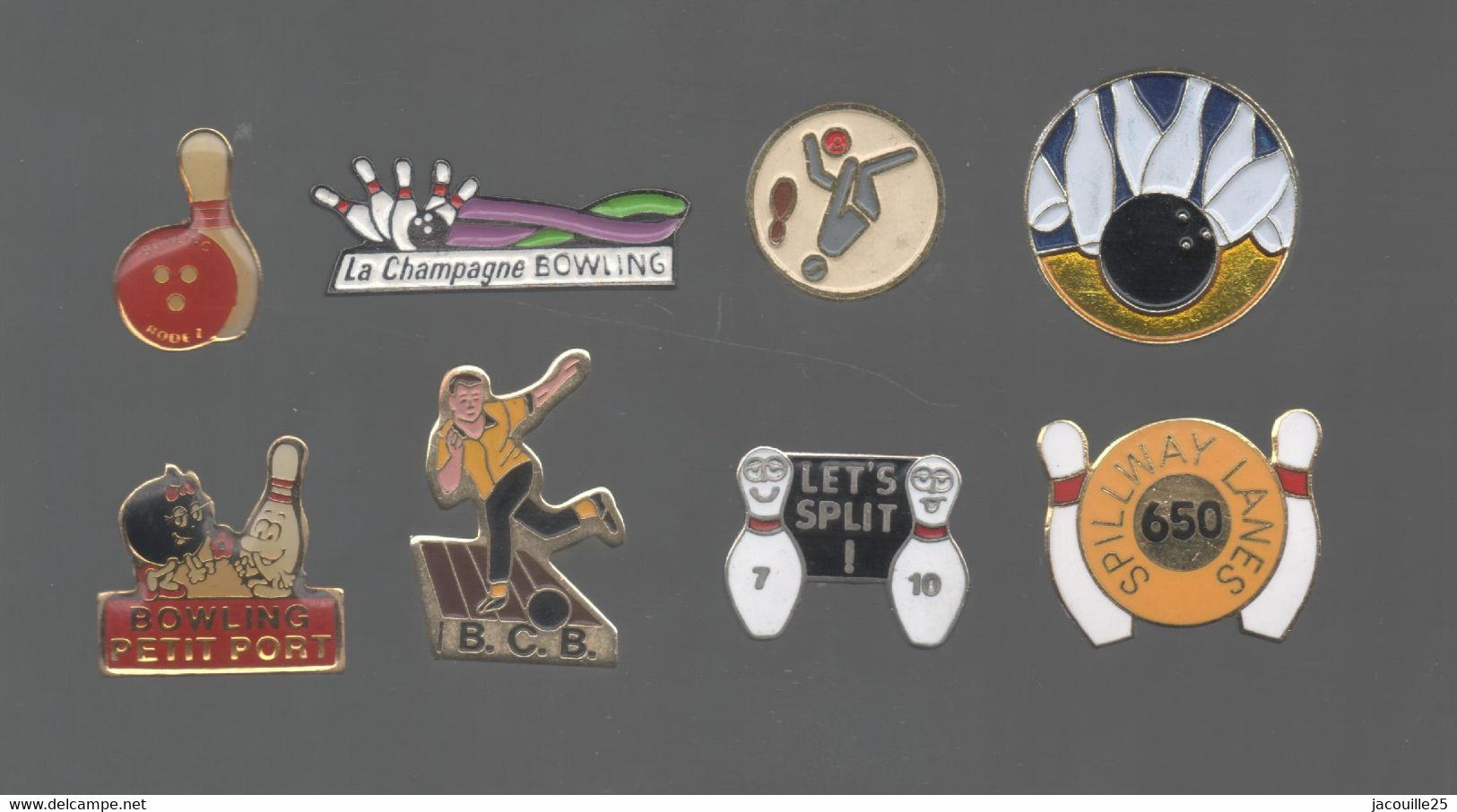 PINS PIN'S BOWLING 746 CHAMPAGNE PETIT FORT BCB SPLIT 650   LOT 8 PINS - Bowling