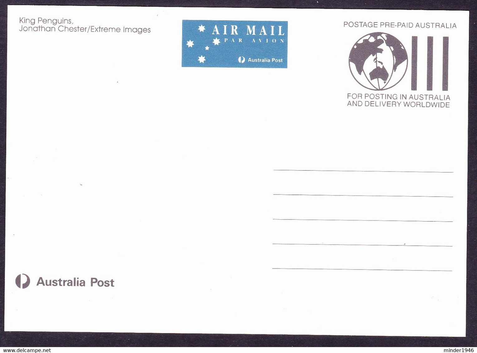 AUSTRALIAN ANTARCTIC TERRITORY (AAT) 1993 &1.30 First Day Of Issue Air Mail Postcard - King Penguins - FDC