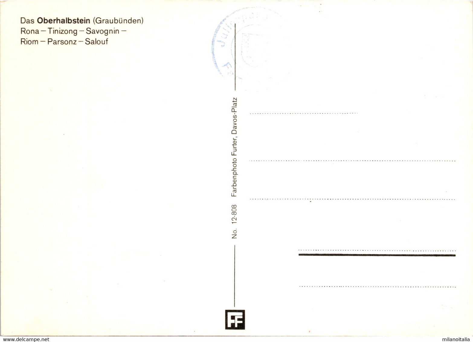 Das Oberhalbstein - Rona - Tinizong - Savognin - Riom - Parsonz - Salouf (12-808) - Riom-Parsonz