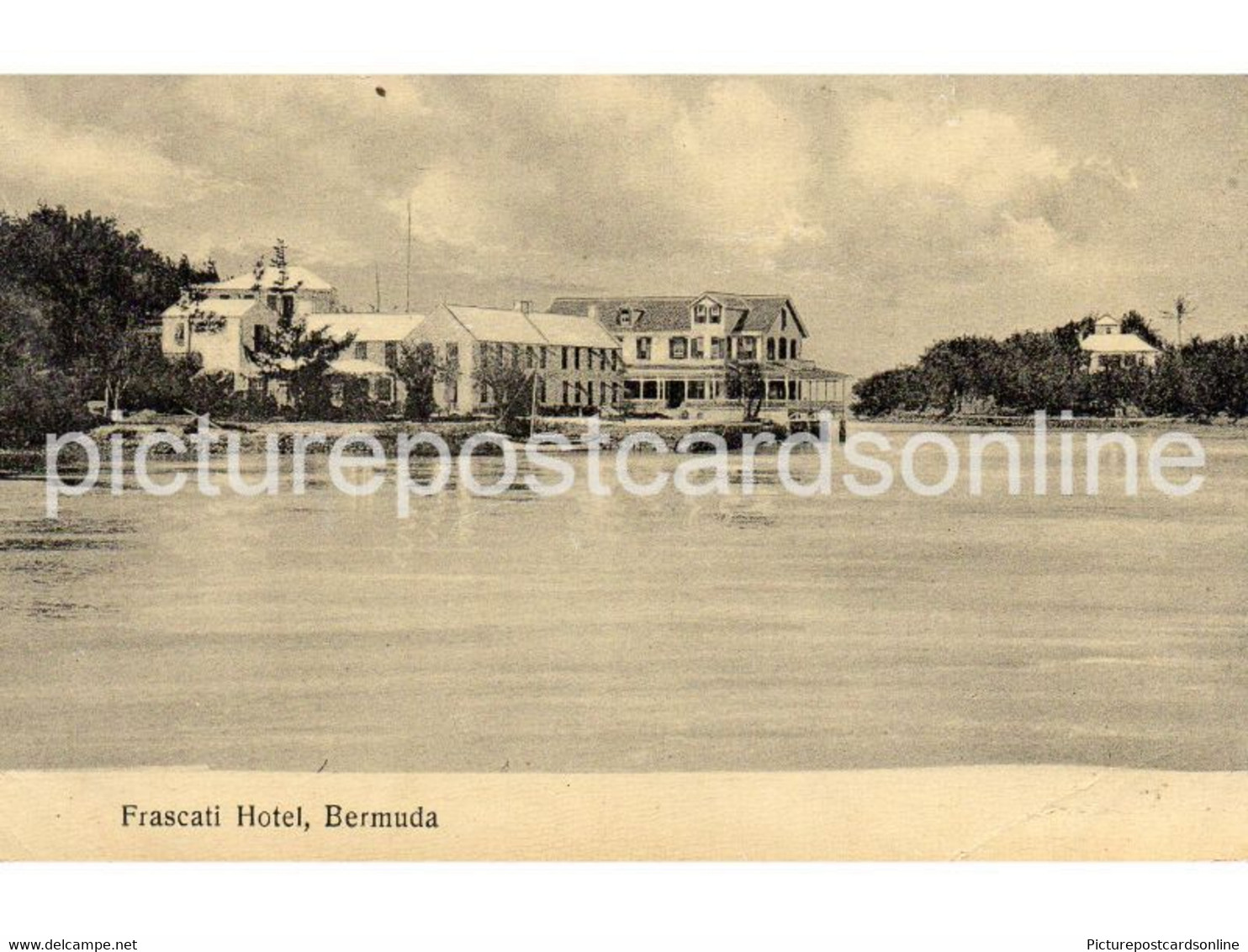 BERMUDA FRASCATI HOTEL OLD B/W POSTCARD ANTILLES - Bermuda