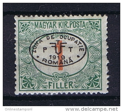 Romenia, Occupation Of Hungary, Debrecen Debreczin Mi. Porto Nr 2  MH/*  Signed/ Signé/signiert/ Approvato - Unused Stamps