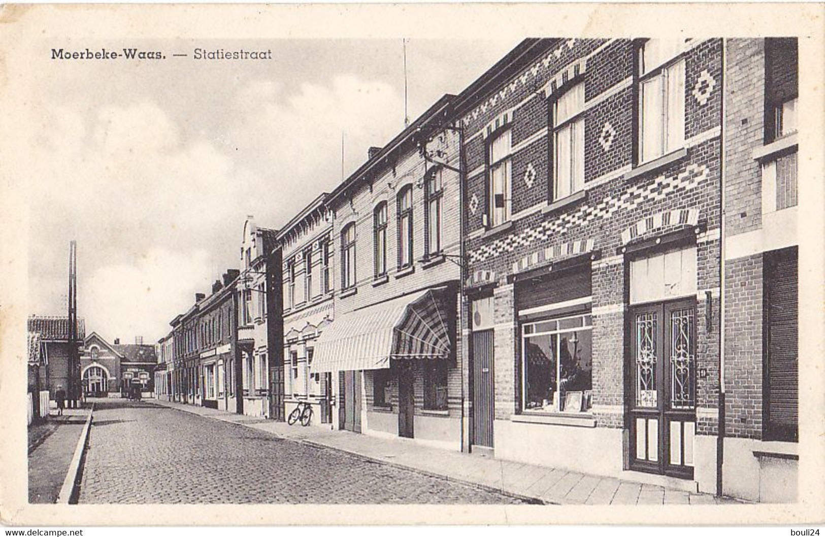 MOERBEKE WAAS STATIESTRAAT   EN BELGIQUE FLANDRE ORIENTALE CPA  CIRCULEE - Moerbeke-Waas