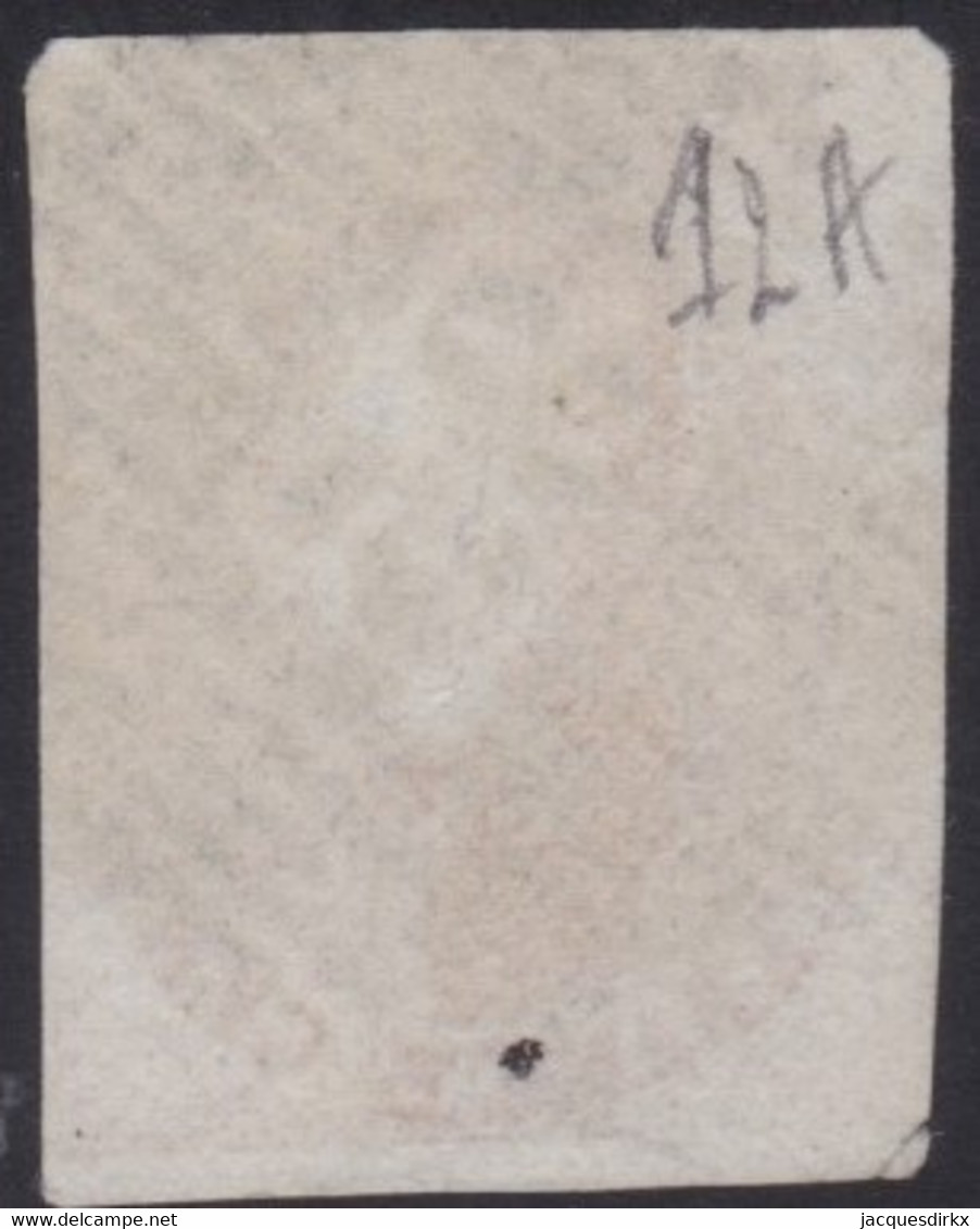 Belgie   .  OBP   .   12A  (2 Scans)    .  D85    .     O .    Gebruikt  . / .   Oblitéré - 1858-1862 Medallions (9/12)