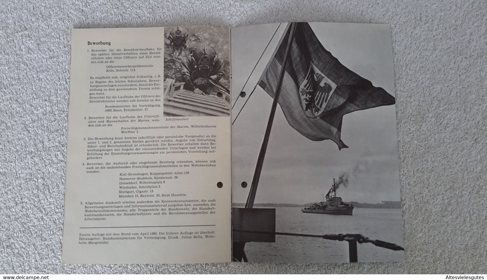 Heft Große Fahrt Stabs Bücherei Kommando der Marineflieger Kiel = Holtenau 1960 Bundesmarine BW Militär Marine