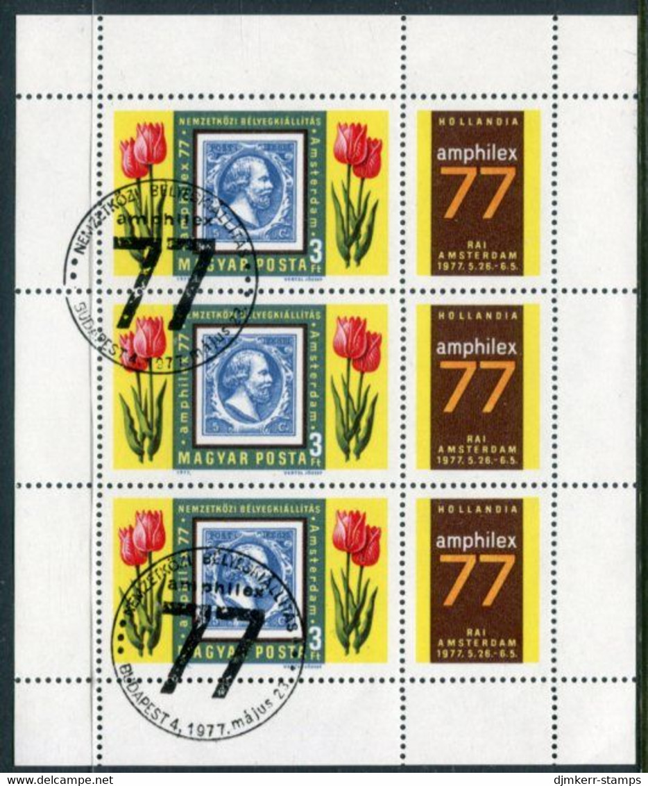 HUNGARY 1977 AMPHILEX Stamp Exhibition Sheetlet  Used.  Michel 3204 Kb - Blokken & Velletjes