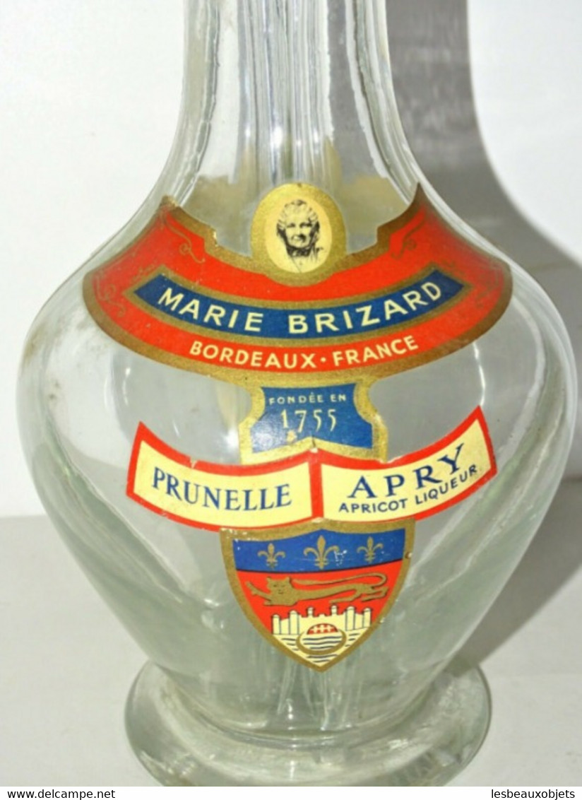 ANCIENNE BOUTEILLE à 4 COMPARTIMENTS MARIE BRIZARD étiquettes Papier Superbes COLLECTION VITRINE DECO BISTROT CAVE - Spirituosen