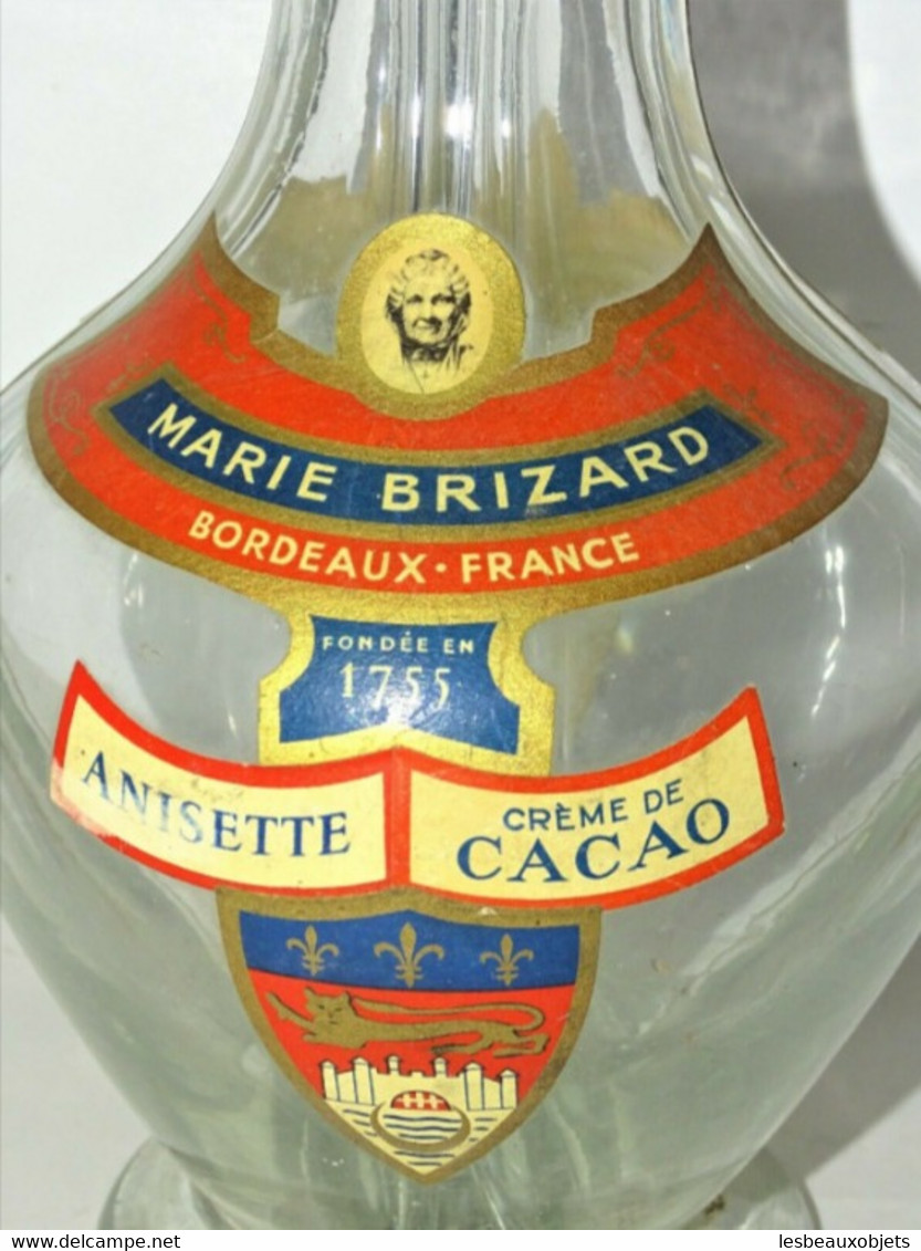 ANCIENNE BOUTEILLE à 4 COMPARTIMENTS MARIE BRIZARD étiquettes Papier Superbes COLLECTION VITRINE DECO BISTROT CAVE