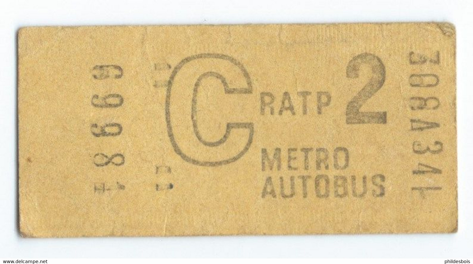 TICKET DE METRO   C  2eme Classe - Europa