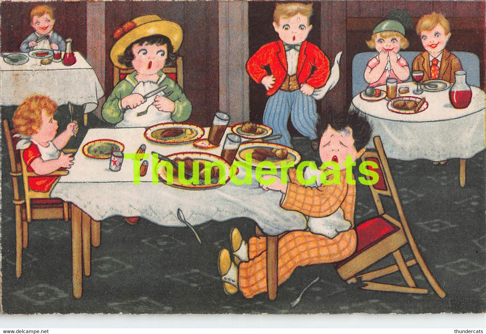 CPA ILLUSTRATEUR ENFANT MARGRET BORISS ARTIST SIGNED CHILDREN RESTAURANT - Boriss, Margret