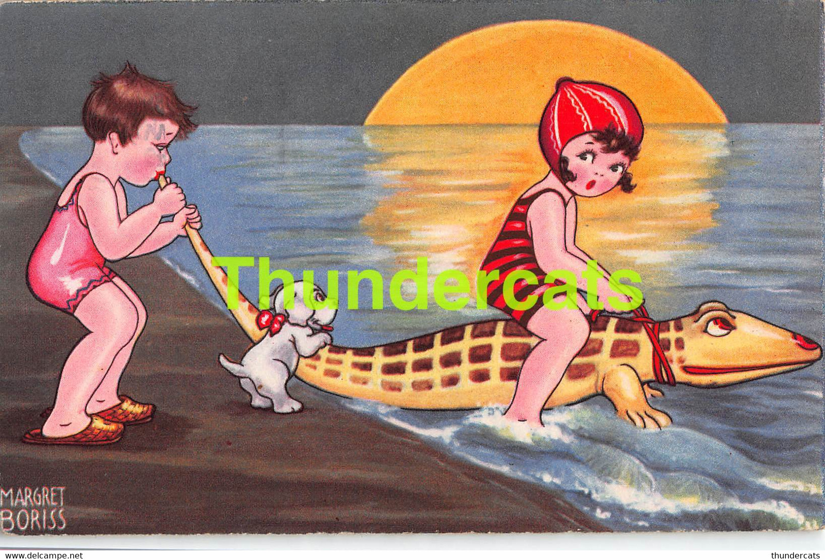 CPA ILLUSTRATEUR ENFANT MARGRET BORISS ARTIST SIGNED CHILDREN CROCODILE - Boriss, Margret