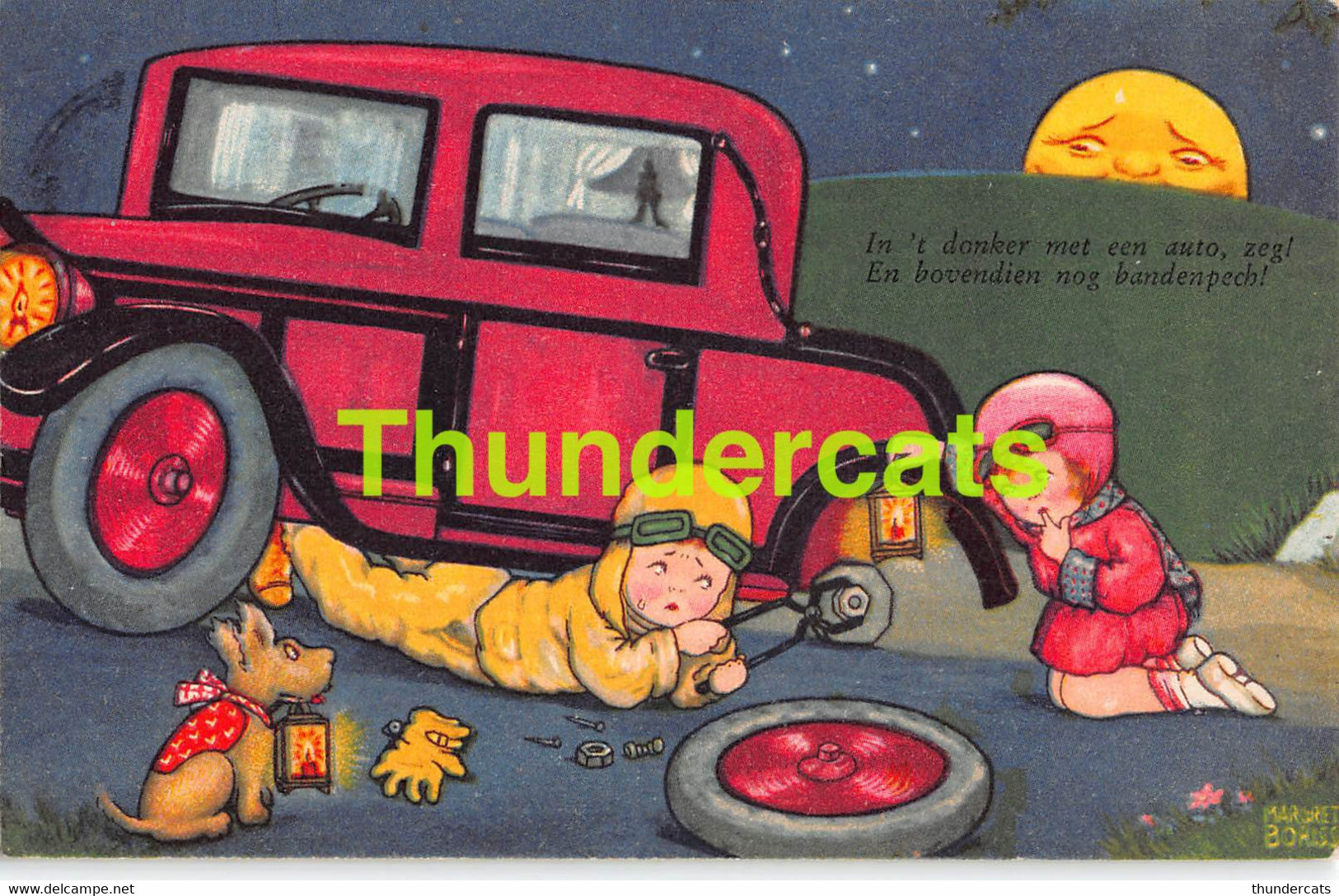 CPA ILLUSTRATEUR ENFANT MARGRET BORISS ARTIST SIGNED CHILDREN PANNE ACCIDENT VOITURE CAR AUTO - Boriss, Margret