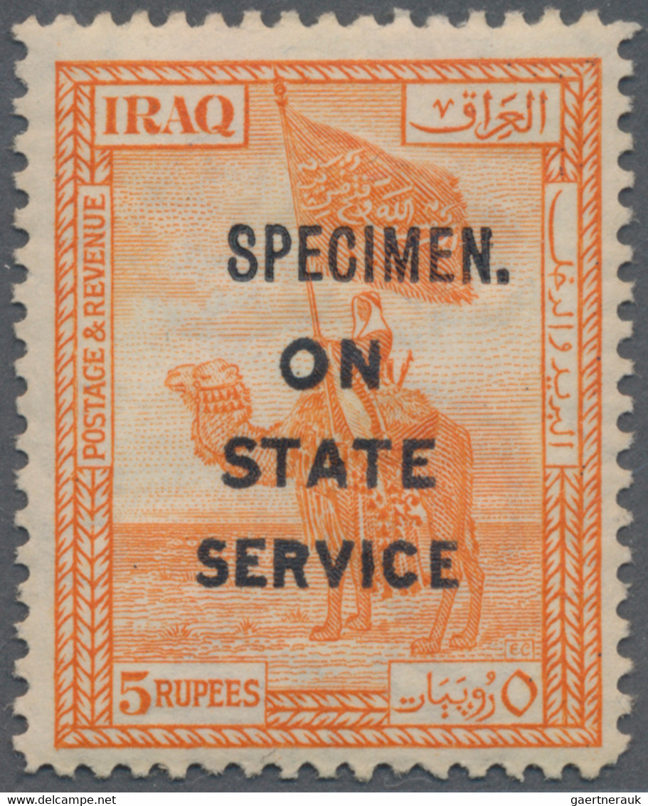 Irak: 1923, ½ A. To 10 R. With Ovpt "ON STATE SERVICE" And "SPECIMEN", Full Set Of 12, Mh, Flawless - Iraq