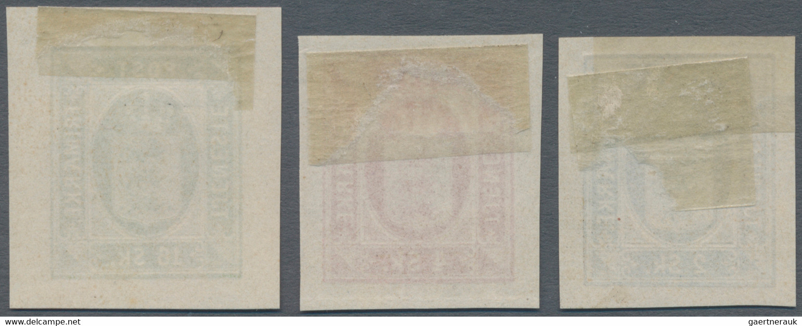 Dänemark - Dienstmarken: 1871. OFFICIAL ISSUE: 2 Sk, 4 Sk And 16 Sk, Colour Proofs In Adopted Colour - Officials