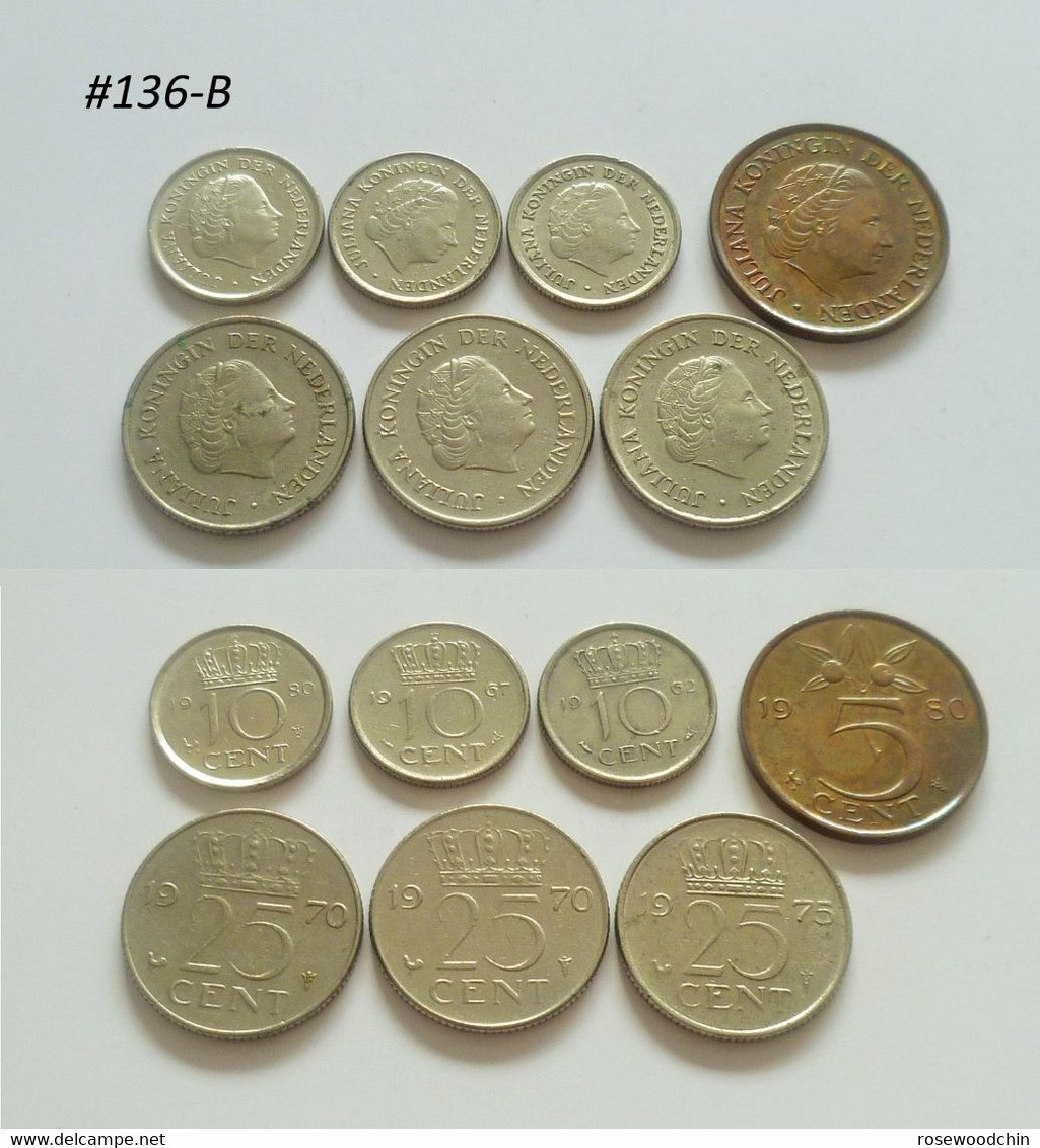 Vintage !  Lot Of 7 Netherlands1962-1980 Coin (#136-B) - Other & Unclassified