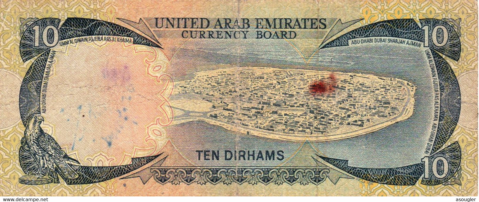 UNITED ARAB EMIRATES 10 DIRHAMS ND 1973 VG-F P-3  "free Shipping Via Regular Air Mail (buyer Risk)" - Ver. Arab. Emirate